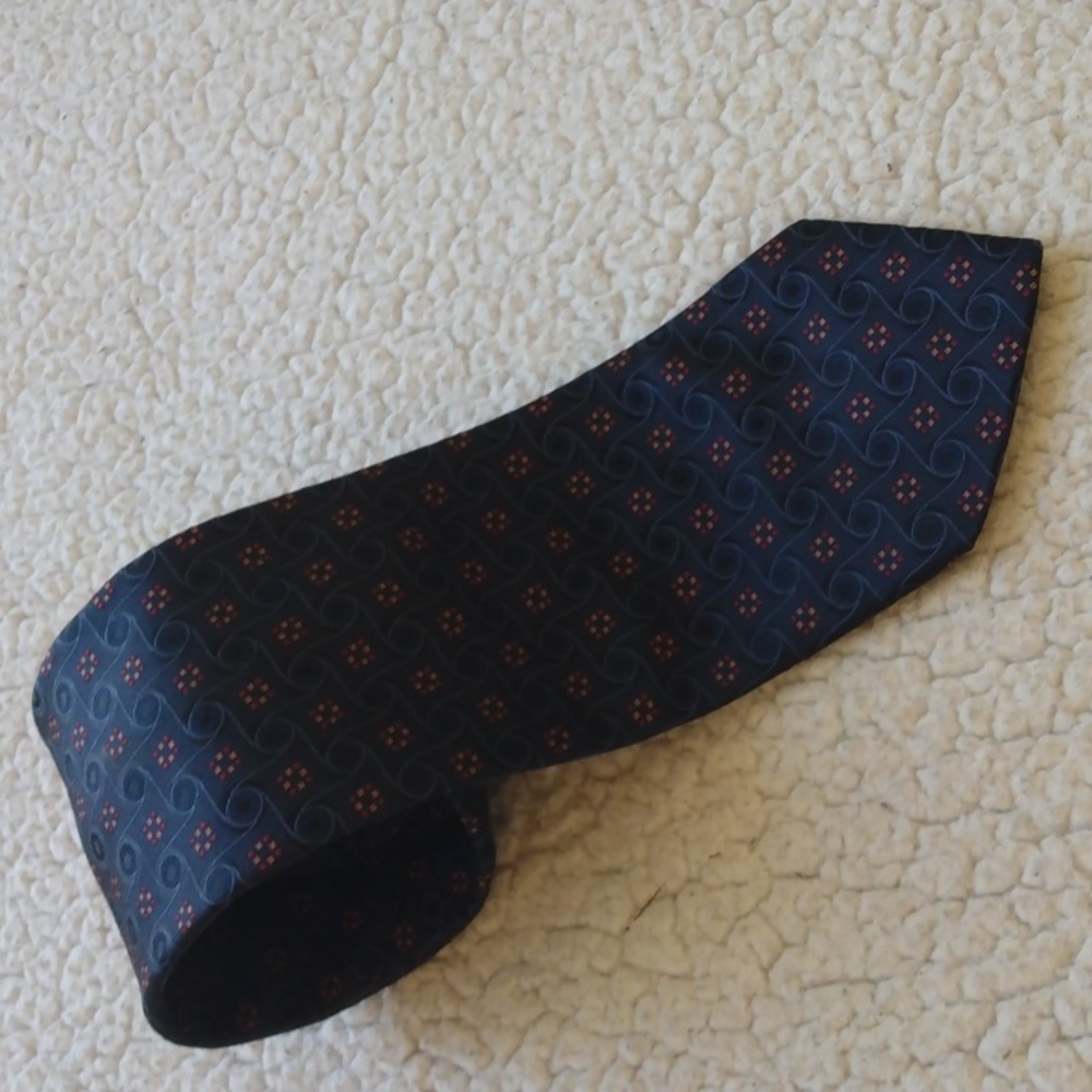 Dion Navy/Black/Red Foulard Italian Silk Tie